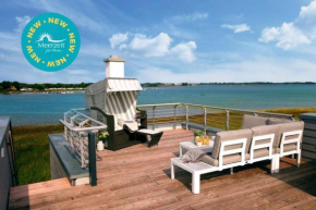Meerliebe: Wasserblick, Terassen mit Loungemoebeln, Kamin, Strandkorb, Kappeln